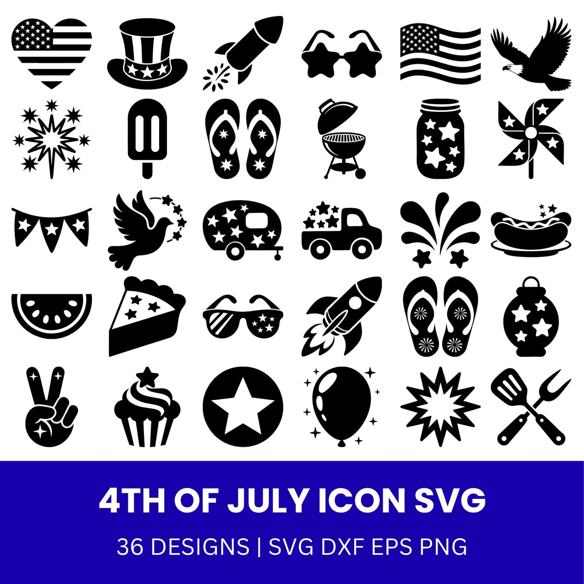 4th of July Icon SVG Bundle