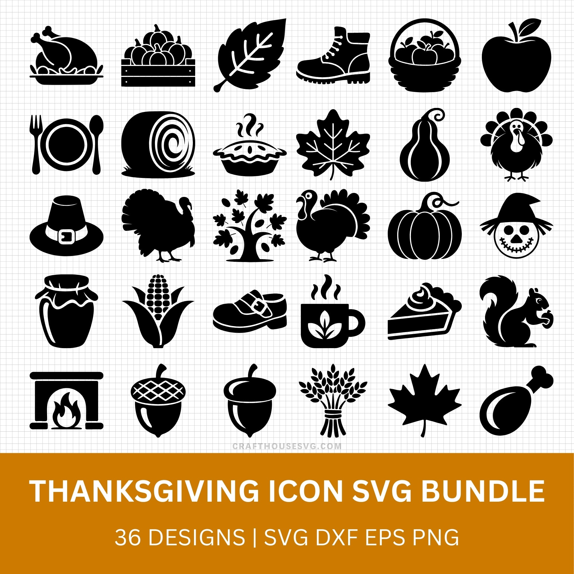 Thanksgiving Icon SVG Bundle