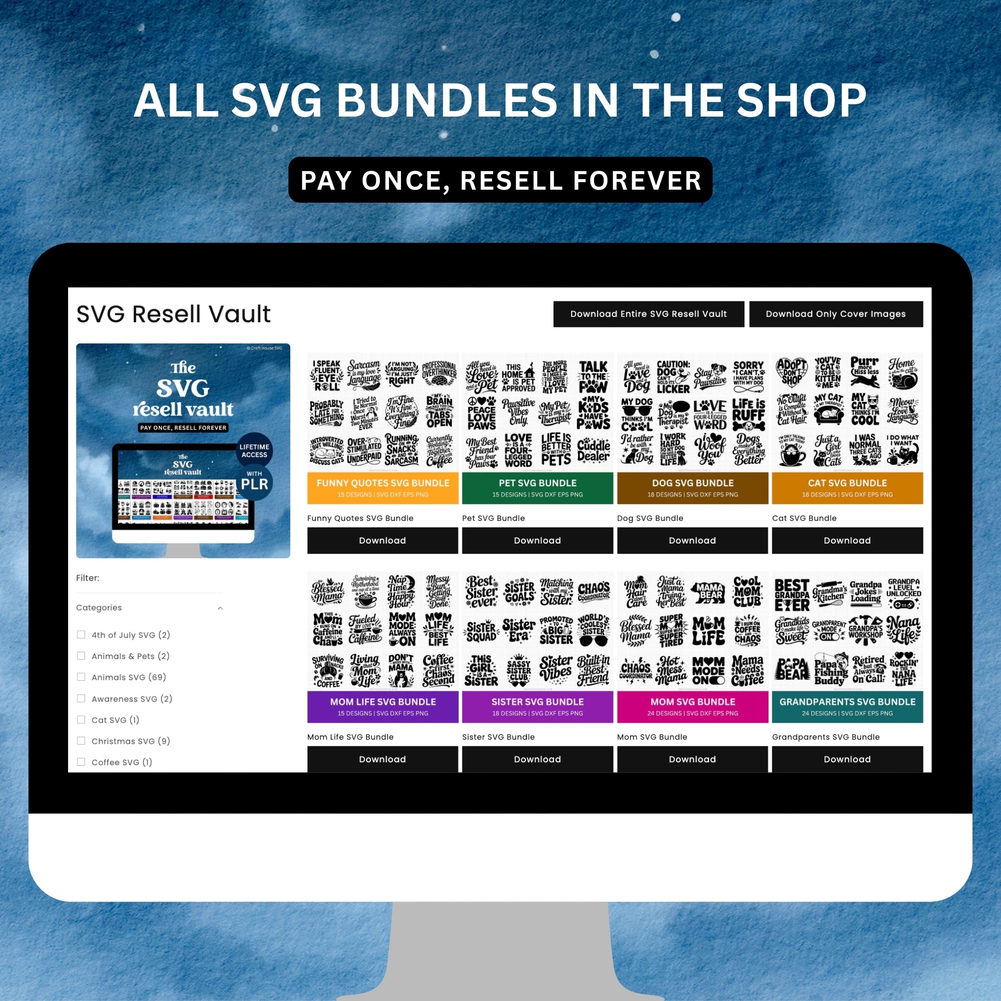 The SVG Resell Vault Lifetime Access - Craft House SVG