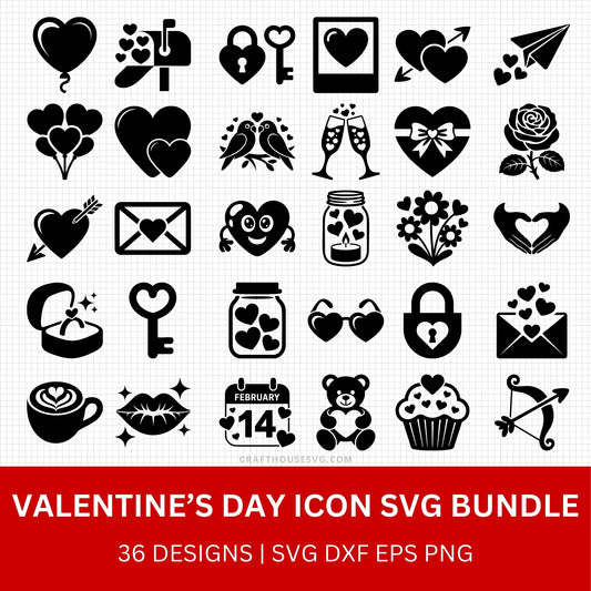 Valentine's Day Icon SVG Bundle - Craft House SVG