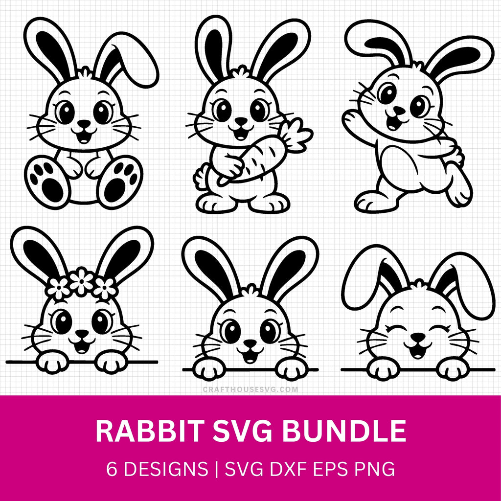 Rabbit SVG Bundle - Free and Premium Files