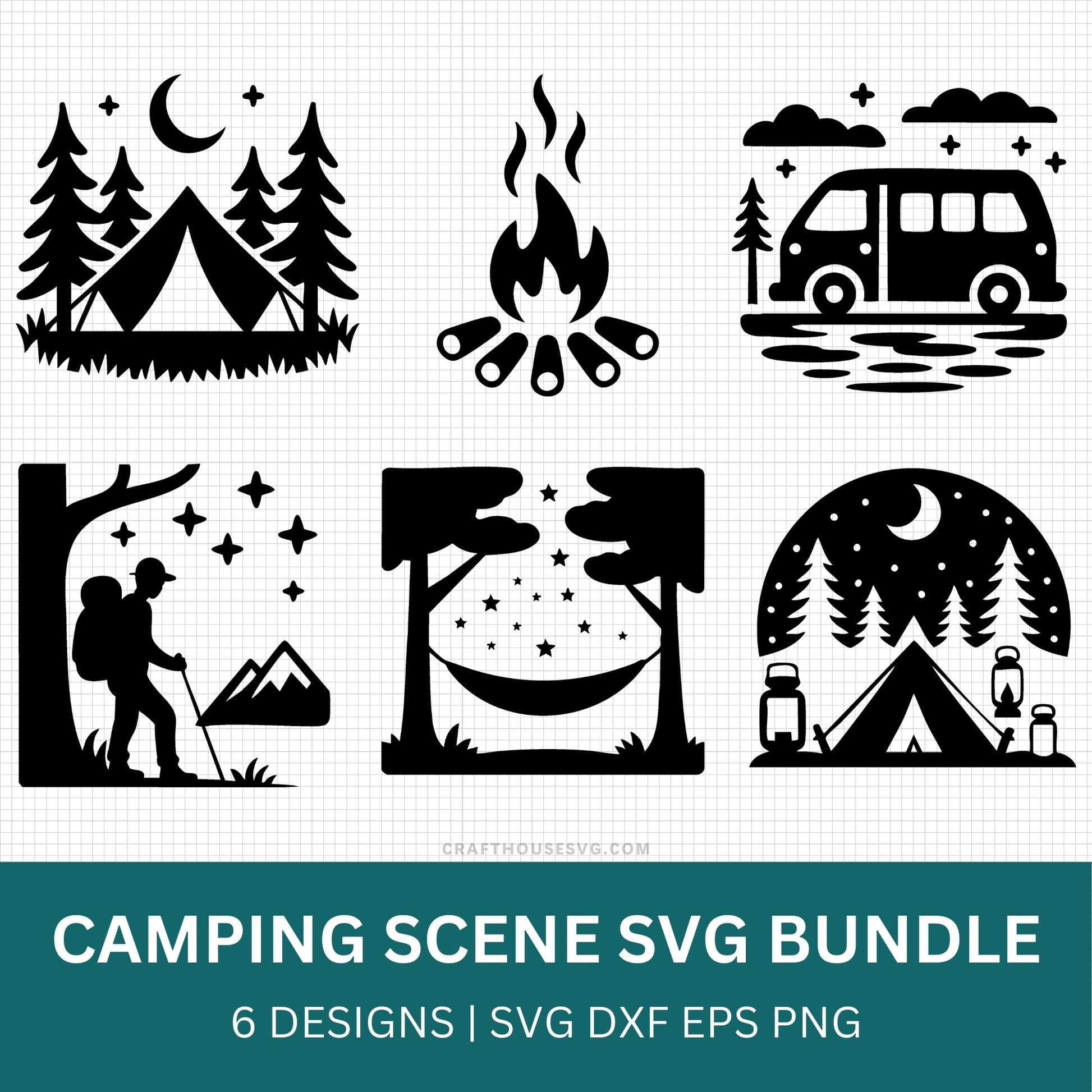 Camping Scene SVG Bundle - Craft House SVG