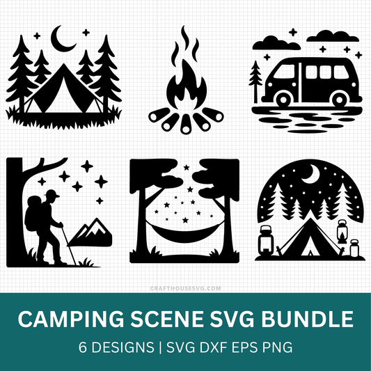 Camping Scene SVG Bundle - Craft House SVG