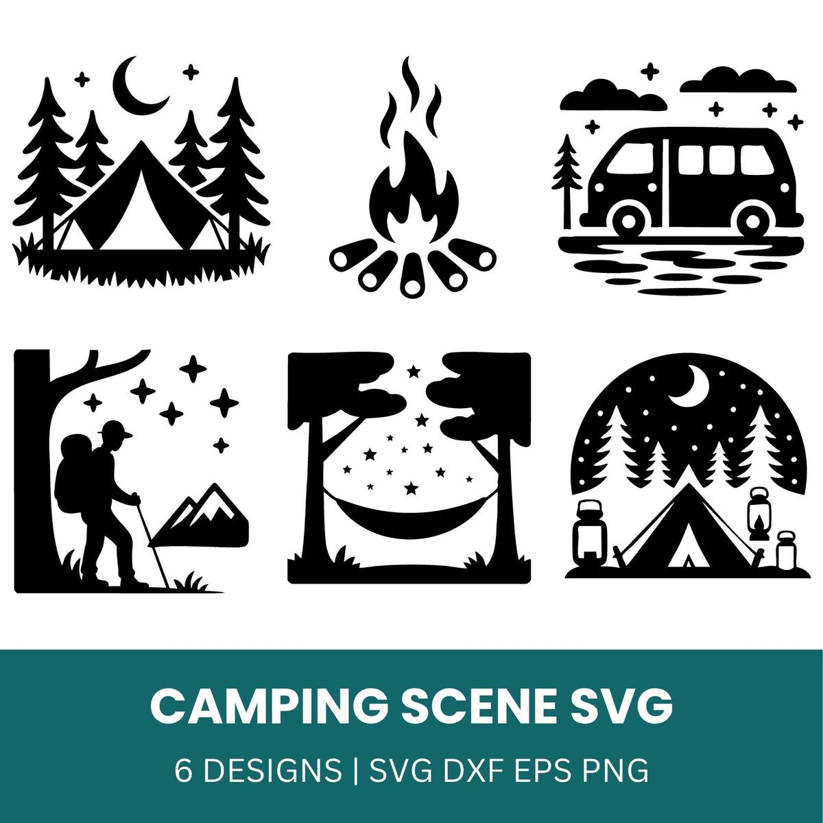 Camping Scene SVG Bundle