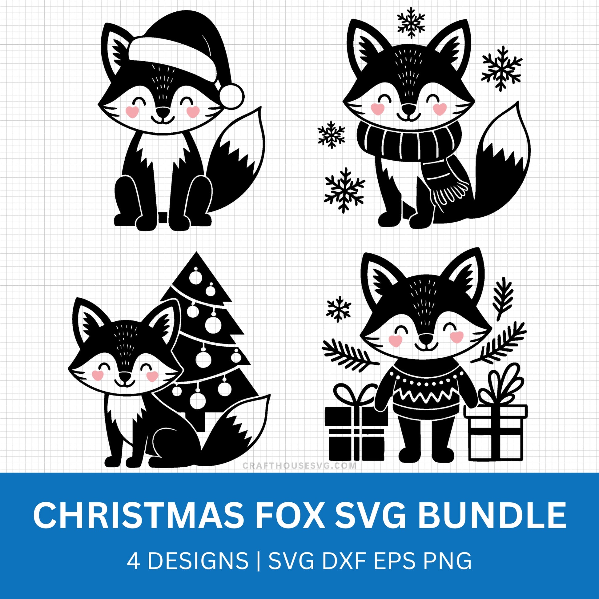 Christmas Fox SVG Bundle - Craft House SVG