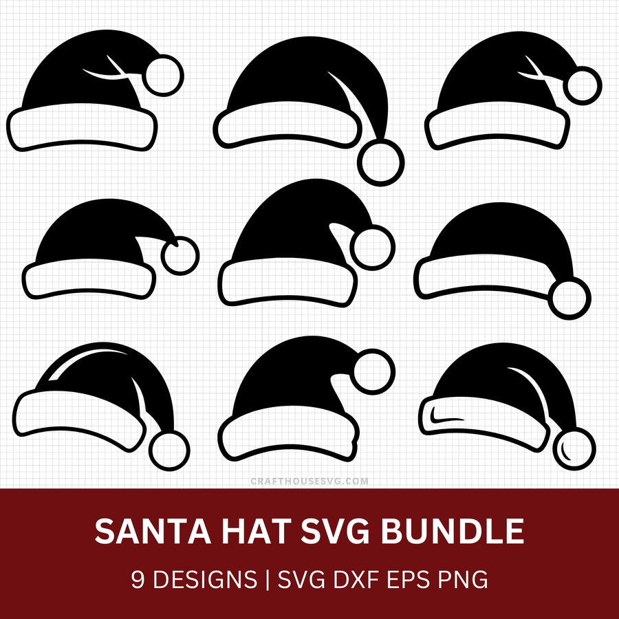 Santa Hat SVG Bundle - Craft House SVG