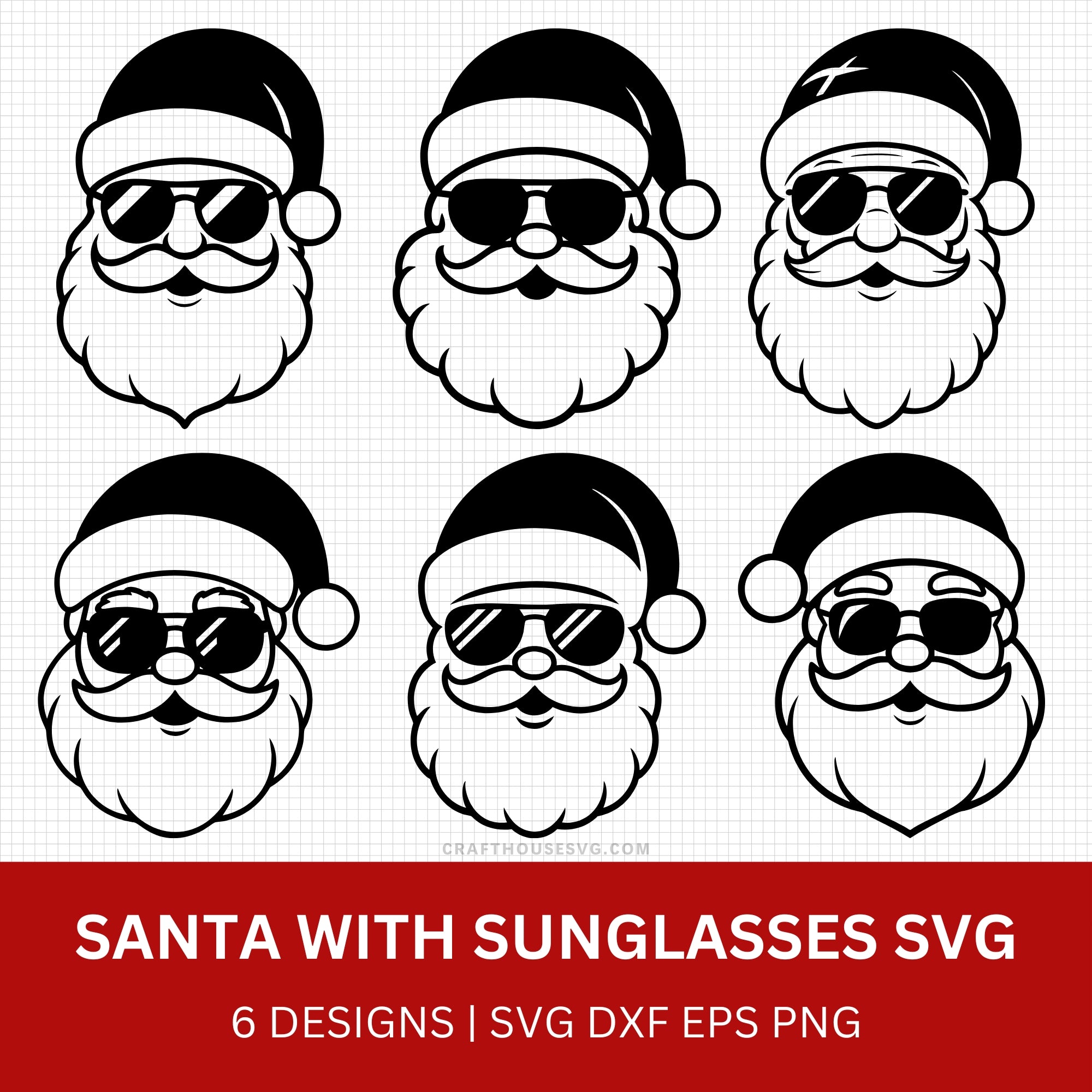 Santa with Sunglasses SVG Bundle