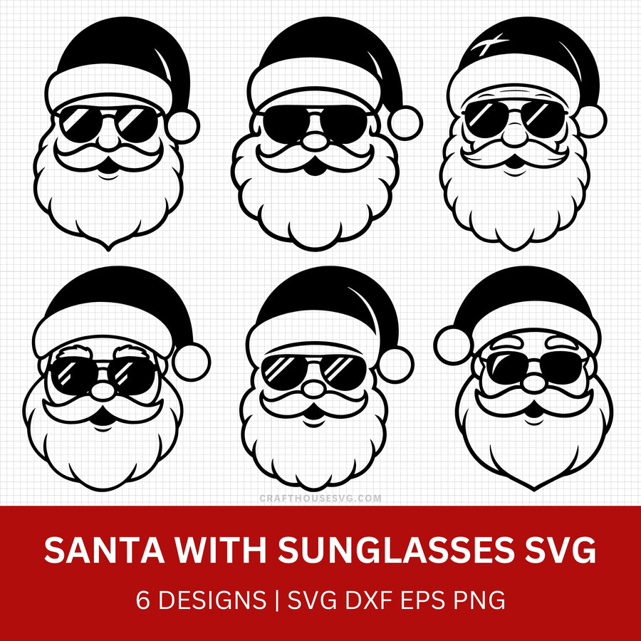 Santa with Sunglasses SVG Bundle - Craft House SVG