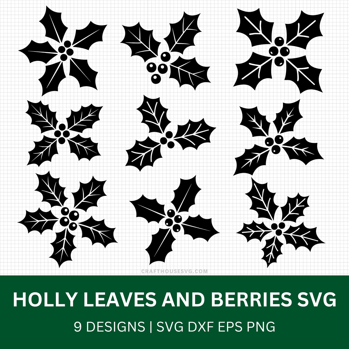 Holly Leaves and Berries SVG Bundle