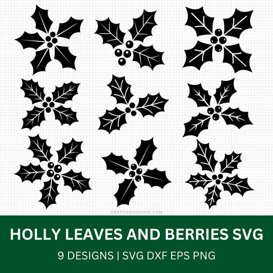 Holly Leaves and Berries SVG Bundle