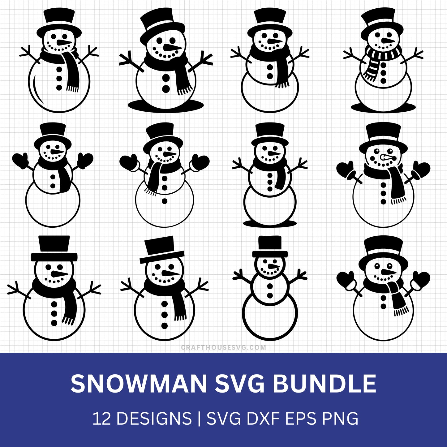 Snowman SVG Bundle - Craft House SVG