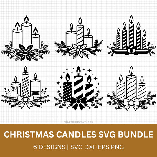 Christmas Candles SVG Bundle