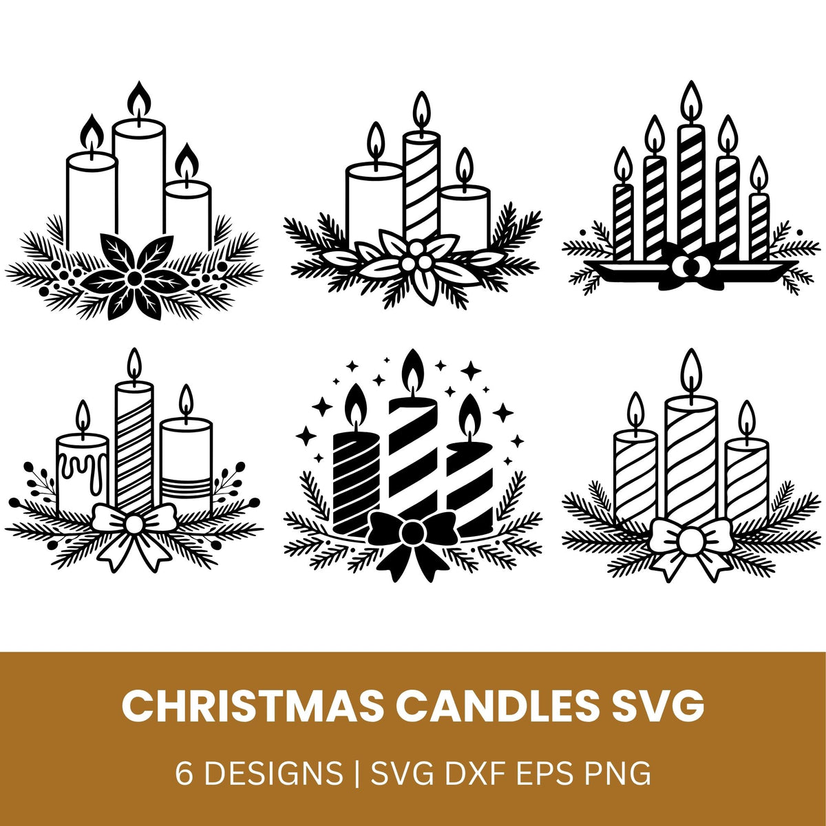 Christmas Candles SVG Bundle