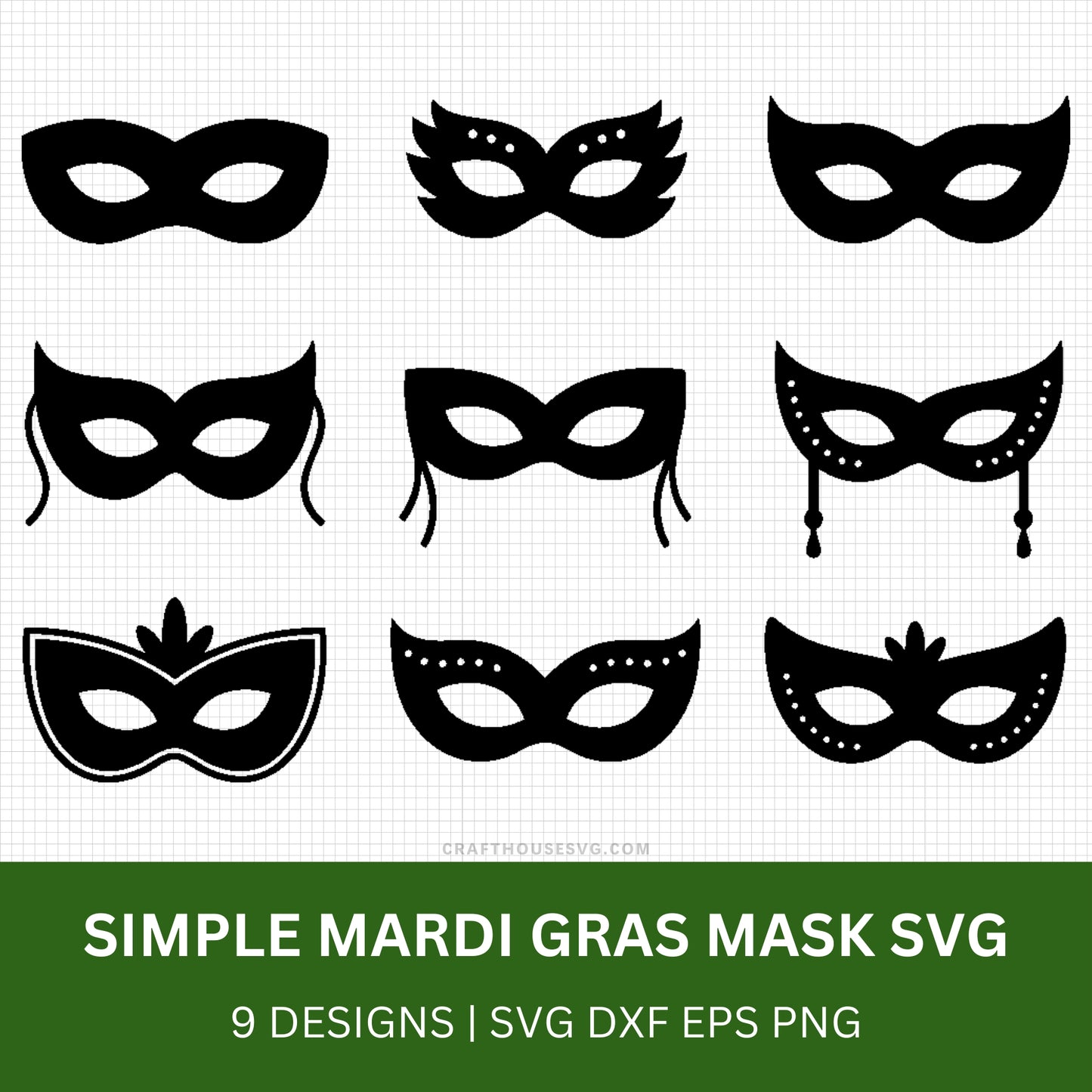 Simple Mardi Gras Mask SVG Bundle