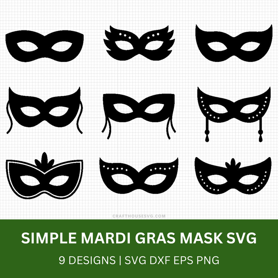 Simple Mardi Gras Mask SVG Bundle - Craft House SVG