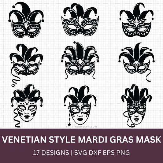 Venetian Mardi Gras Mask SVG Bundle