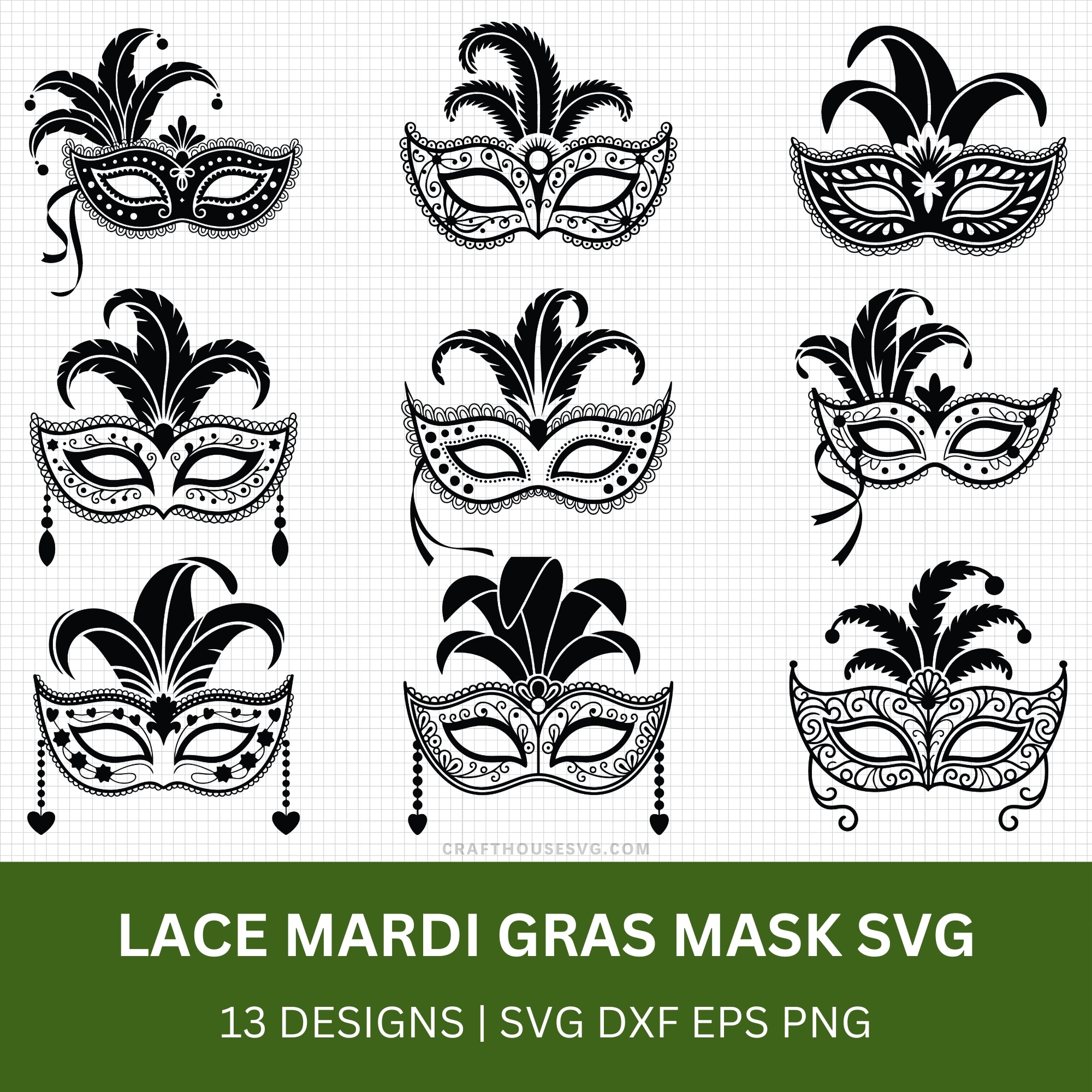 Lace Mardi Gras Mask SVG Bundle