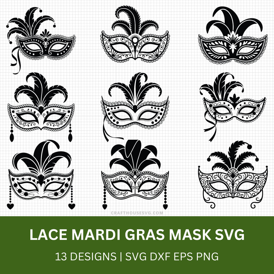 Lace Mardi Gras Mask SVG Bundle - Craft House SVG