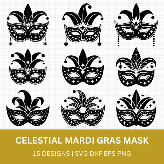 Celestial Mardi Gras Mask SVG Bundle
