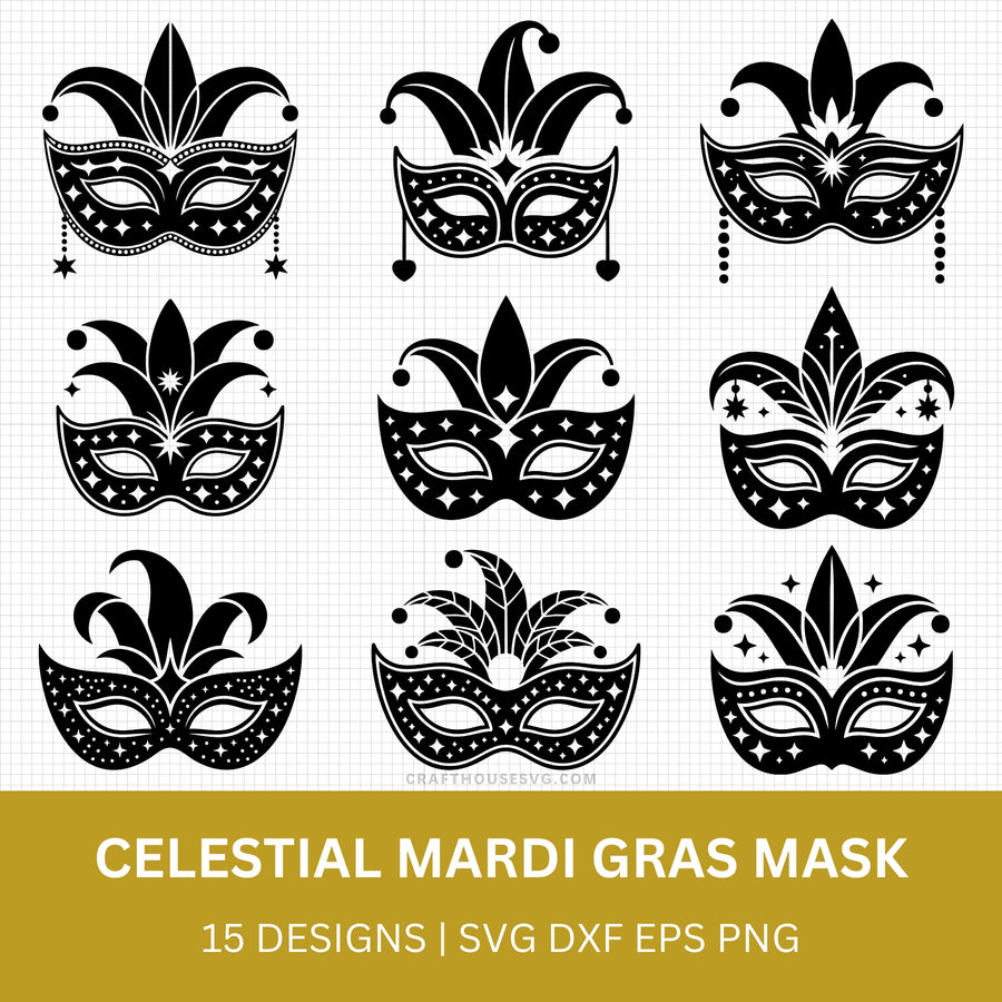 Celestial Mardi Gras Mask SVG Bundle - Craft House SVG