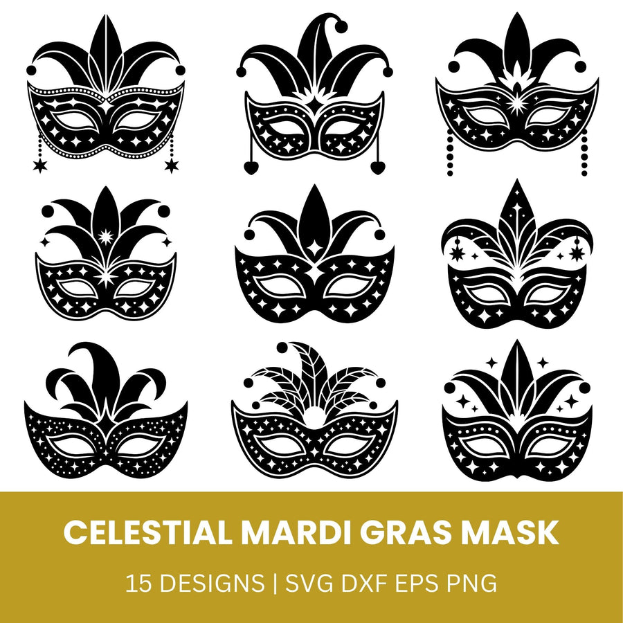 Celestial Mardi Gras Mask SVG Bundle