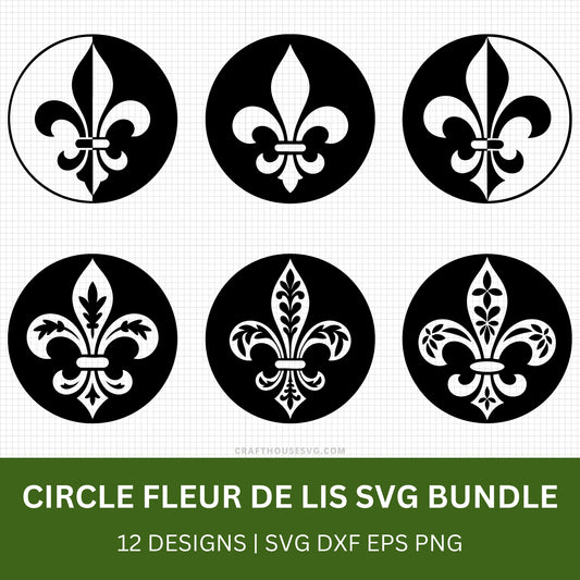 Circle Fleur de lis SVG Bundle