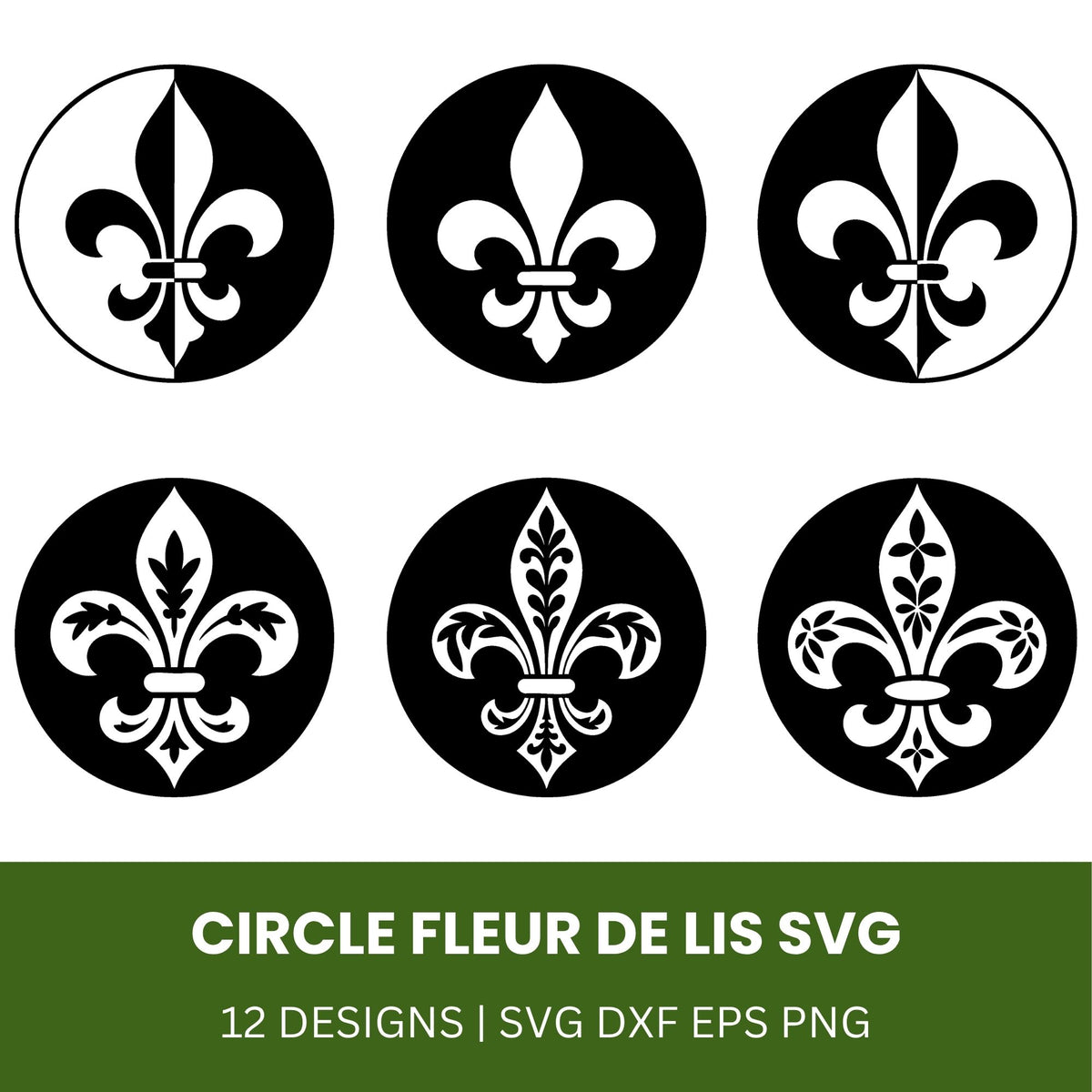Circle Fleur de lis SVG Bundle