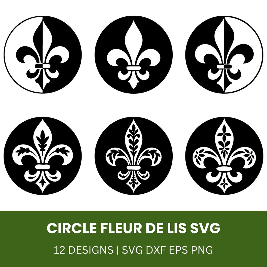Circle Fleur de lis SVG Bundle