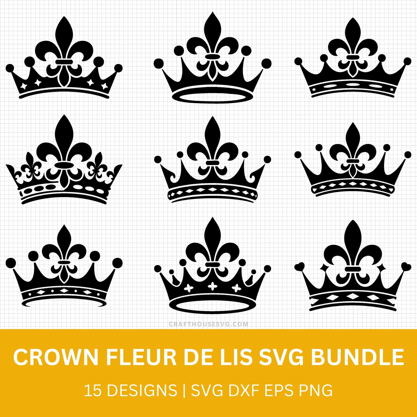 Crown Fleur-de-lis SVG Bundle