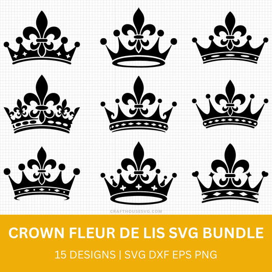 Crown Fleur-de-lis SVG Bundle