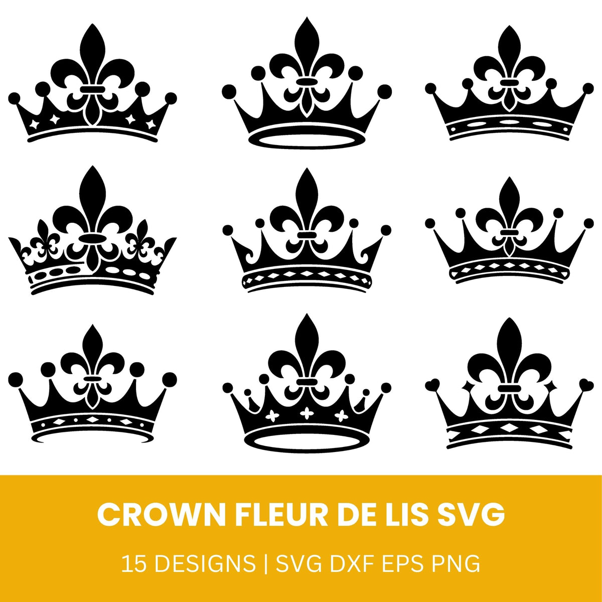 Crown Fleur de lis SVG Bundle