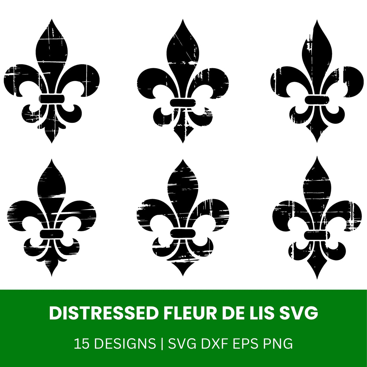 Distressed Fleur de lis SVG Bundle