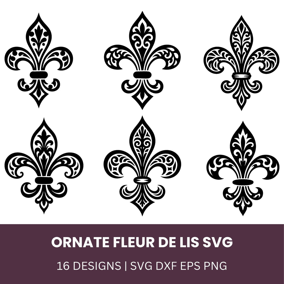 Ornate Fleur de lis SVG Bundle