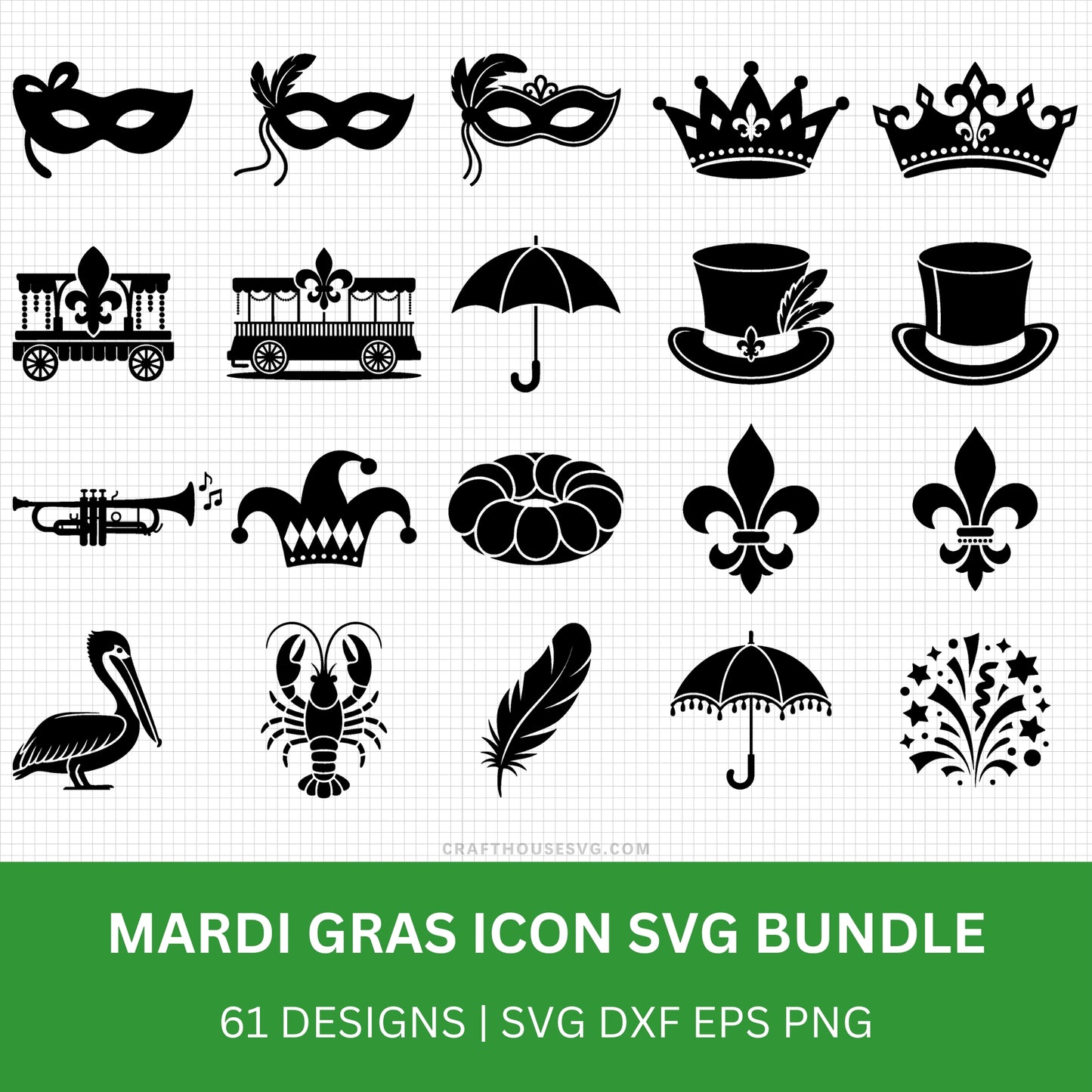Mardi Gras Icon SVG Bundle