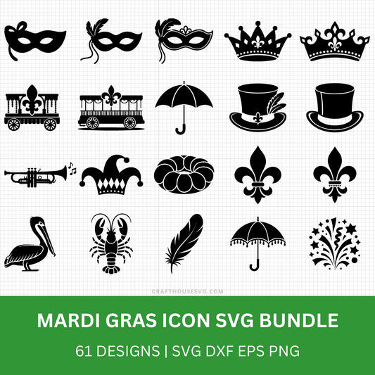 Mardi Gras Icon SVG Bundle