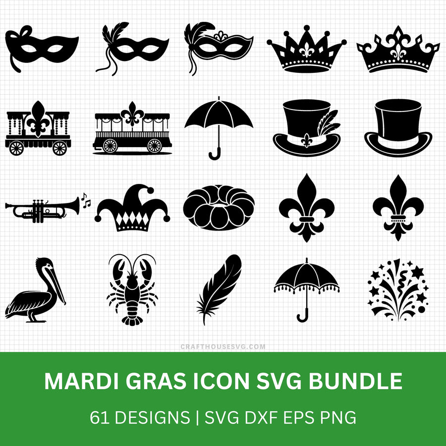 Mardi Gras Icon SVG Bundle - Craft House SVG