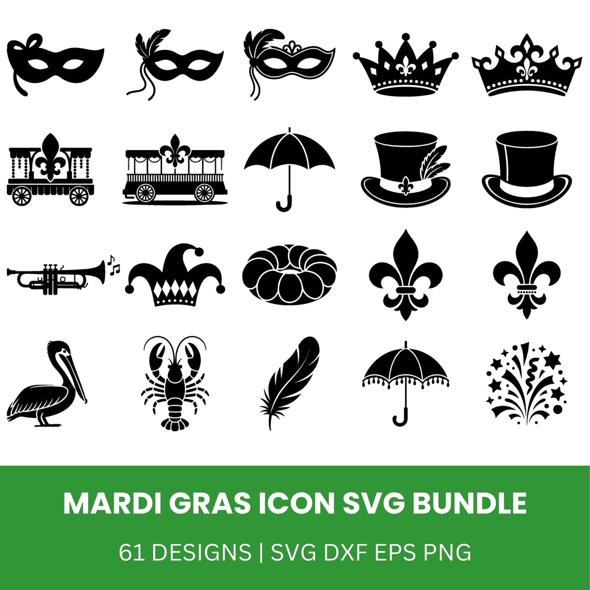 Mardi Gras Icon SVG Bundle