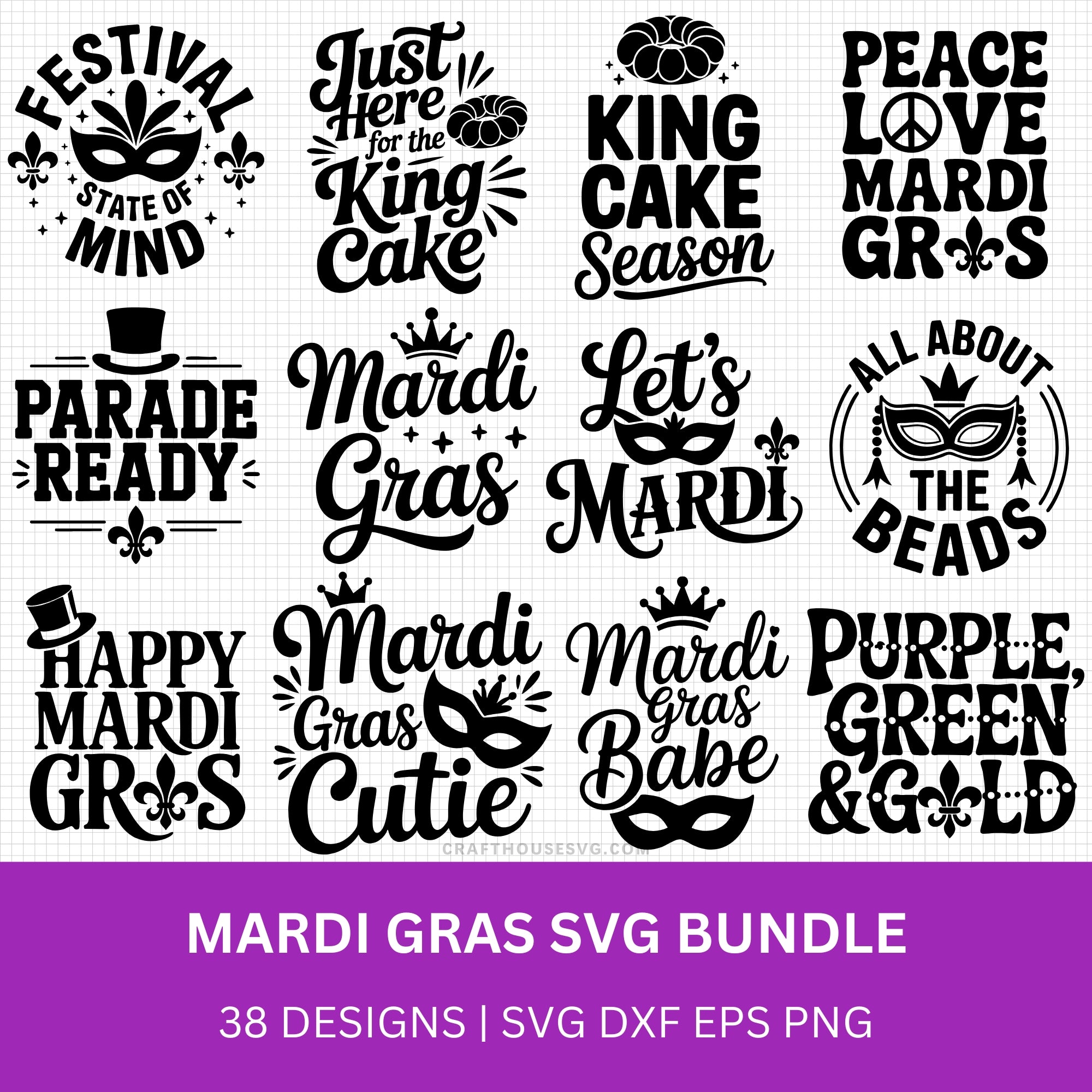 Mardi Gras Quotes SVG Bundle