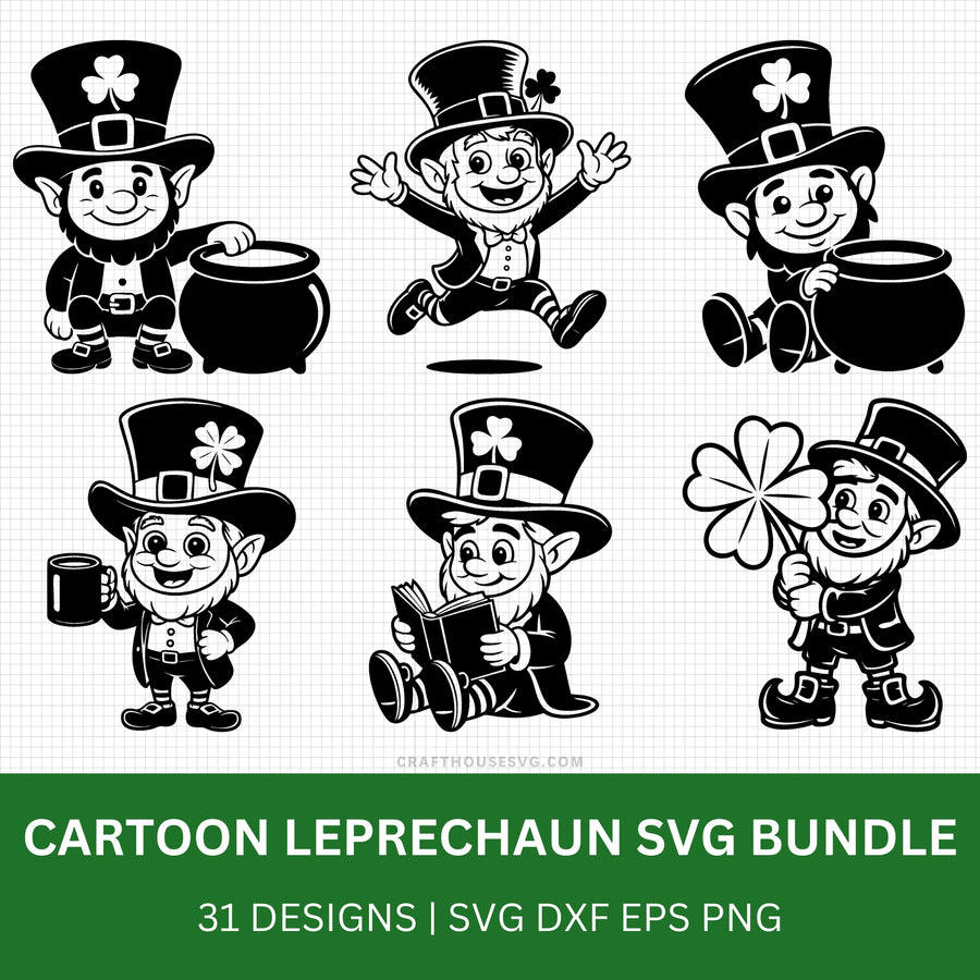 Cartoon Leprechaun SVG Bundle - Craft House SVG