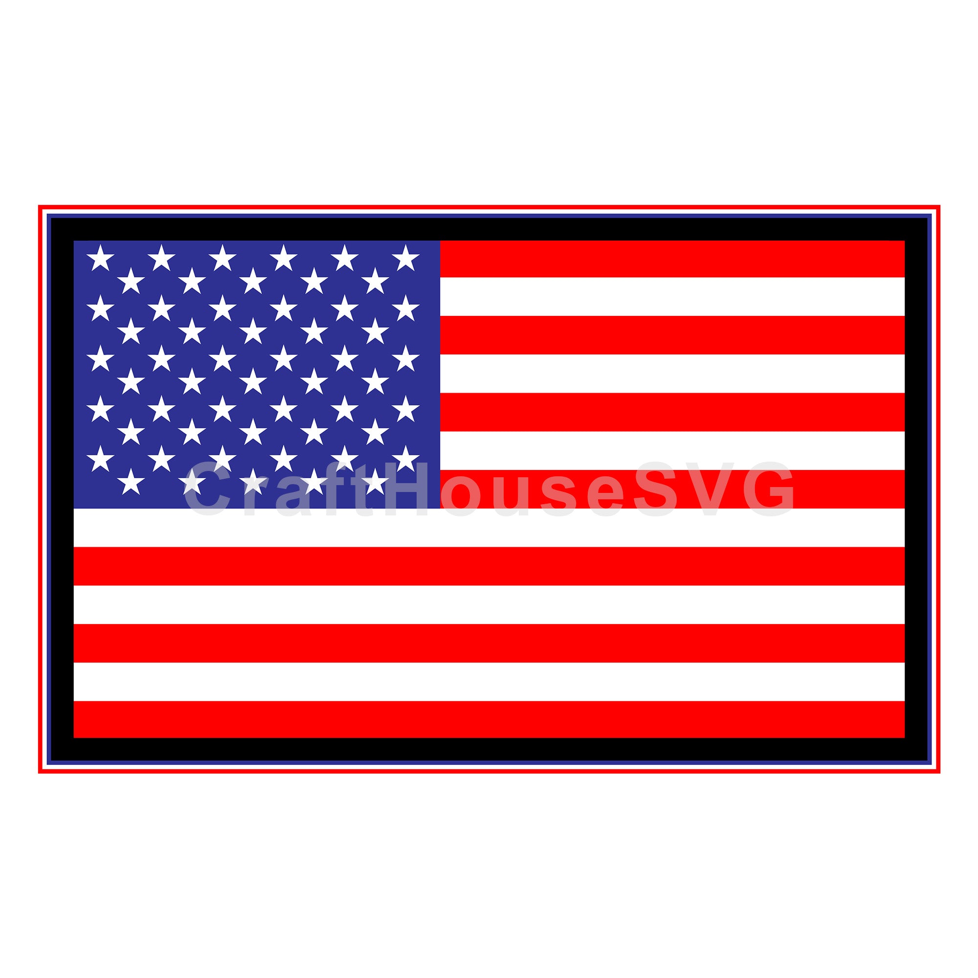 3D Layered American Flag SVG