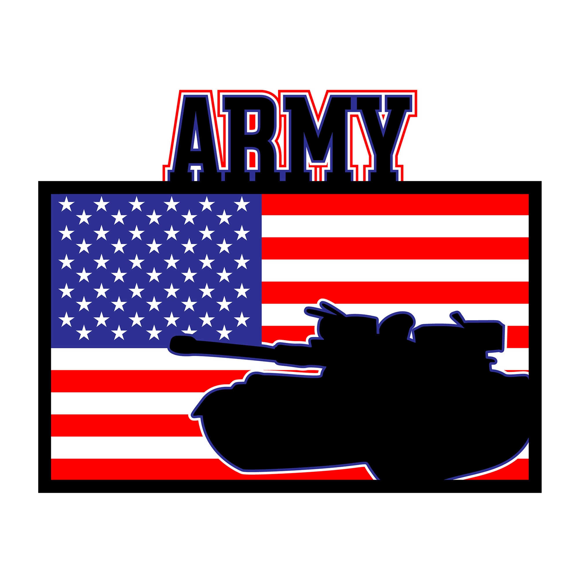 3D Army American Flag SVG design for Cricut, Silhouette, laser cutting, vinyl, sublimation, patriotic crafts, and 4th of July projects.