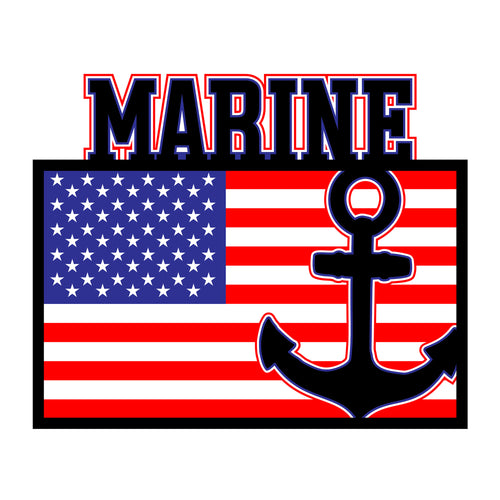 3D Marine American Flag SVG design for Cricut, Silhouette, laser cutting, vinyl, sublimation, patriotic crafts, and 4th of July projects.