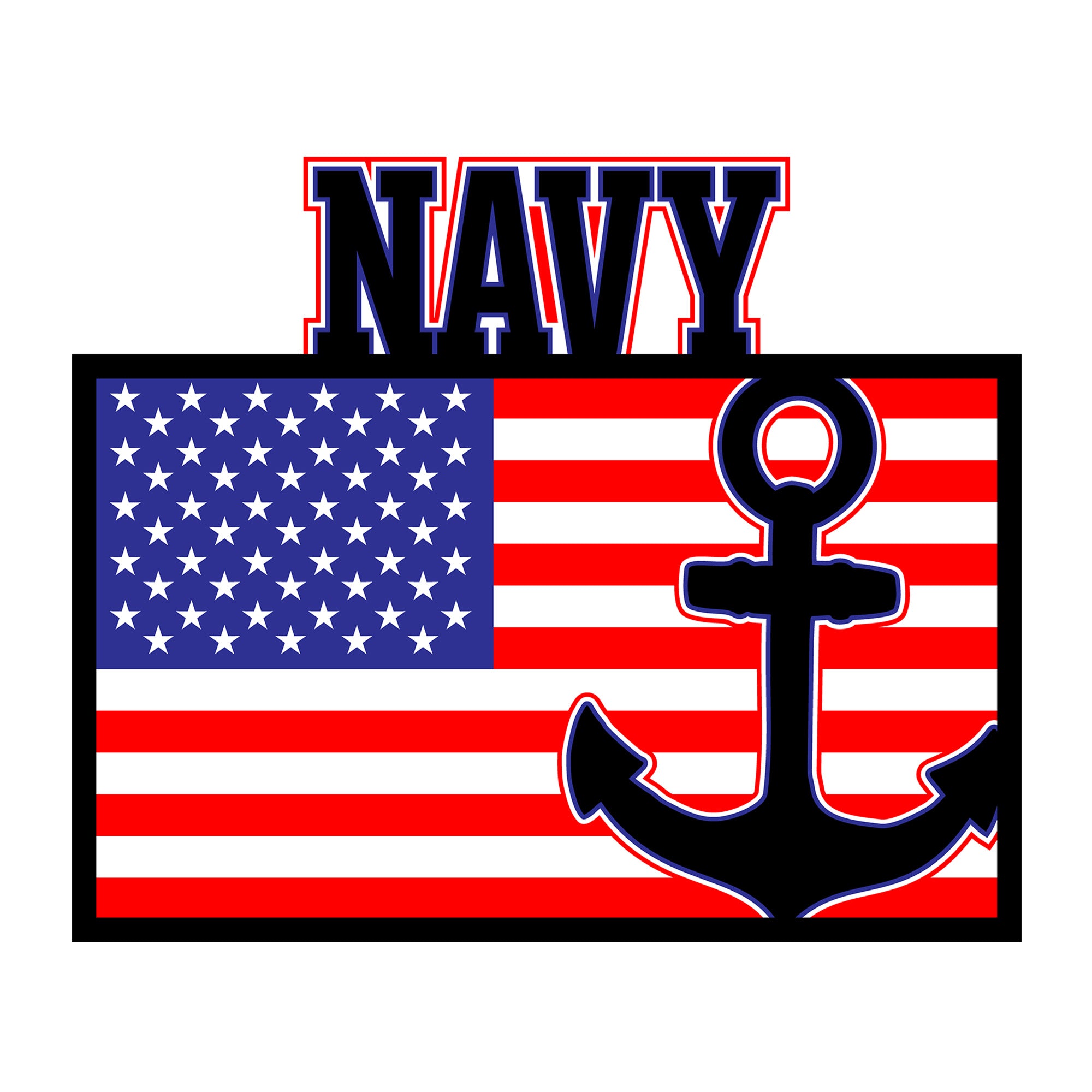 3D Navy American Flag SVG design for Cricut, Silhouette, laser cutting, vinyl, sublimation, patriotic crafts, and 4th of July projects.