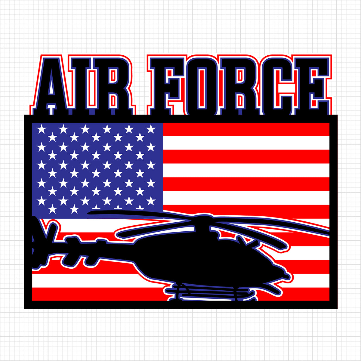 3D Air force American Flag