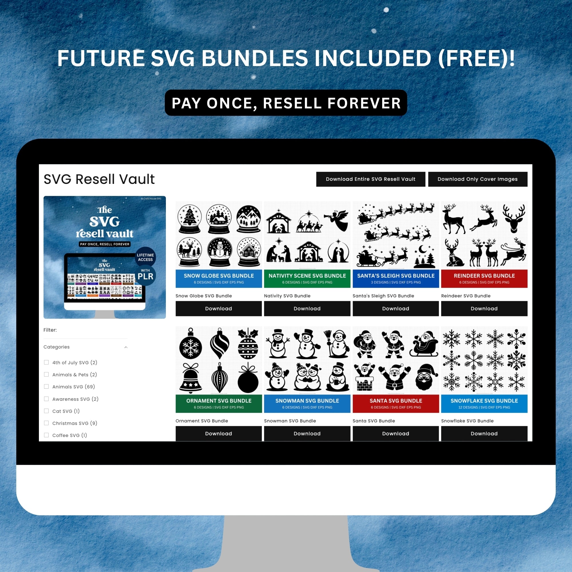 The SVG Resell Vault Lifetime Access - Craft House SVG