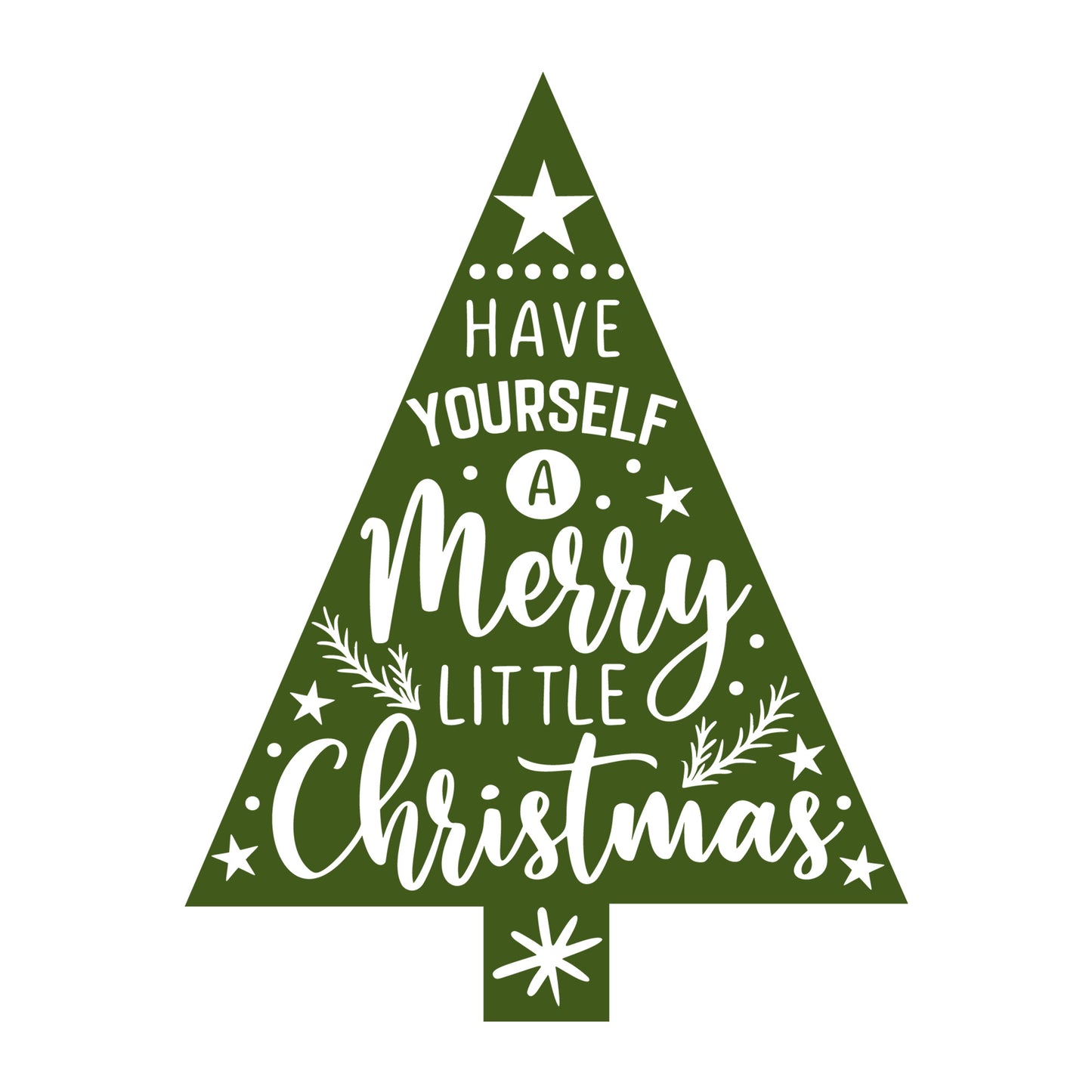 Have Yourself A Merry Little Christmas SVG design for Cricut, Silhouette, laser cutting, vinyl, sublimation, Christmas crafts, and DIY projects.