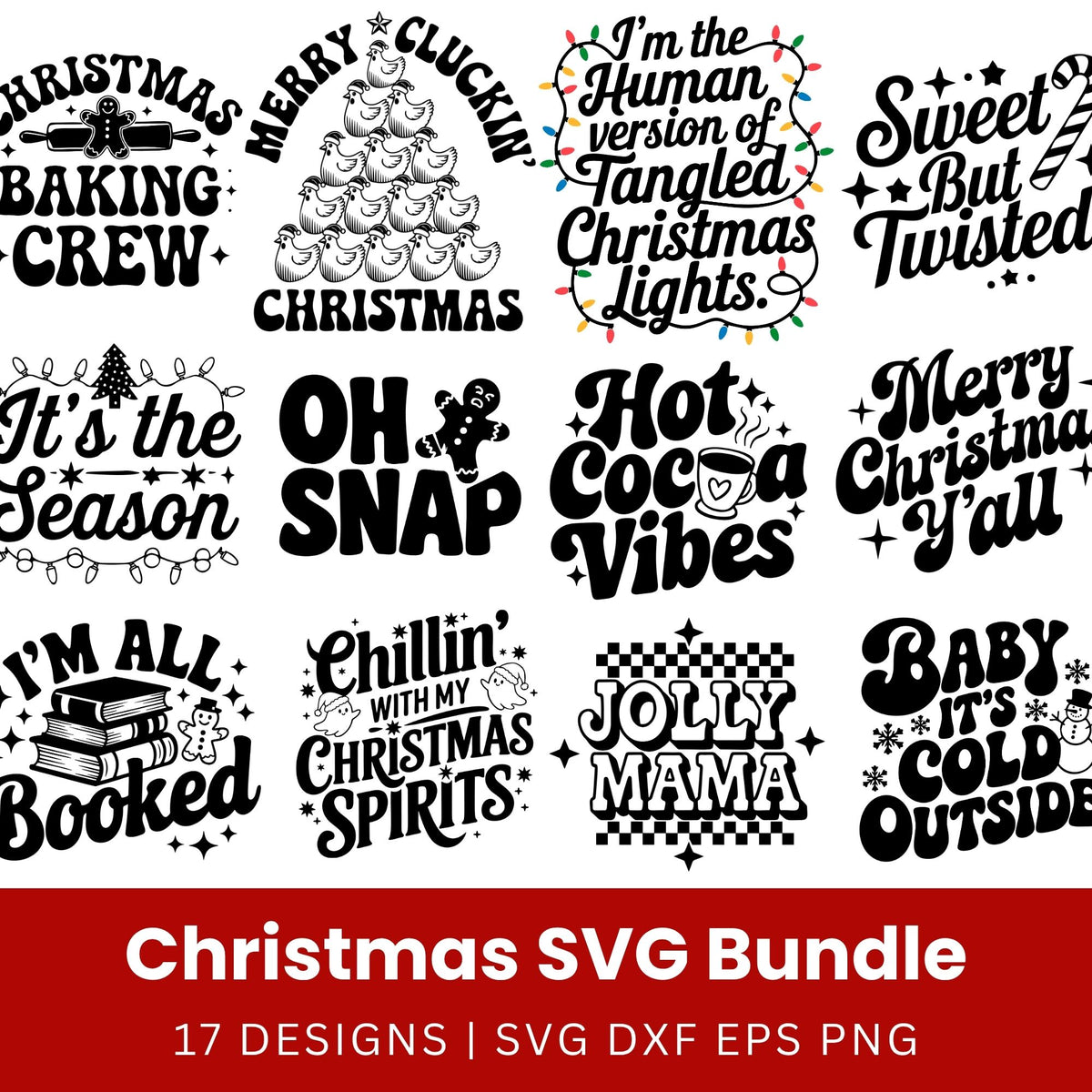 Retro Christmas Quotes SVG Bundle