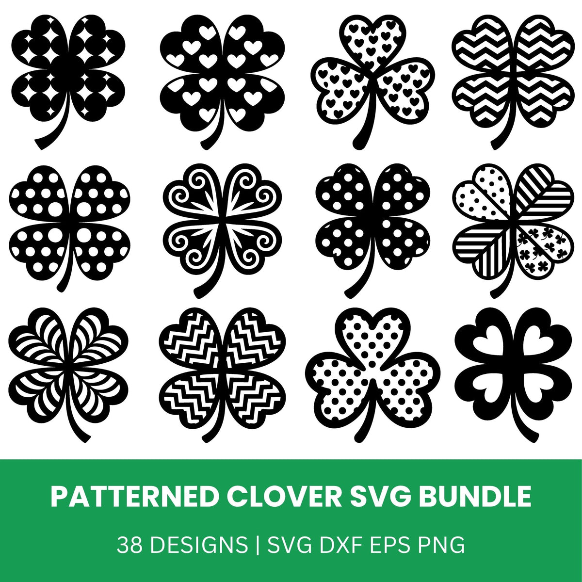 Patterned Clover SVG Bundle