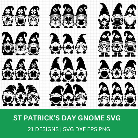 St. Patrick's Day Gnomes SVG Bundle PLR