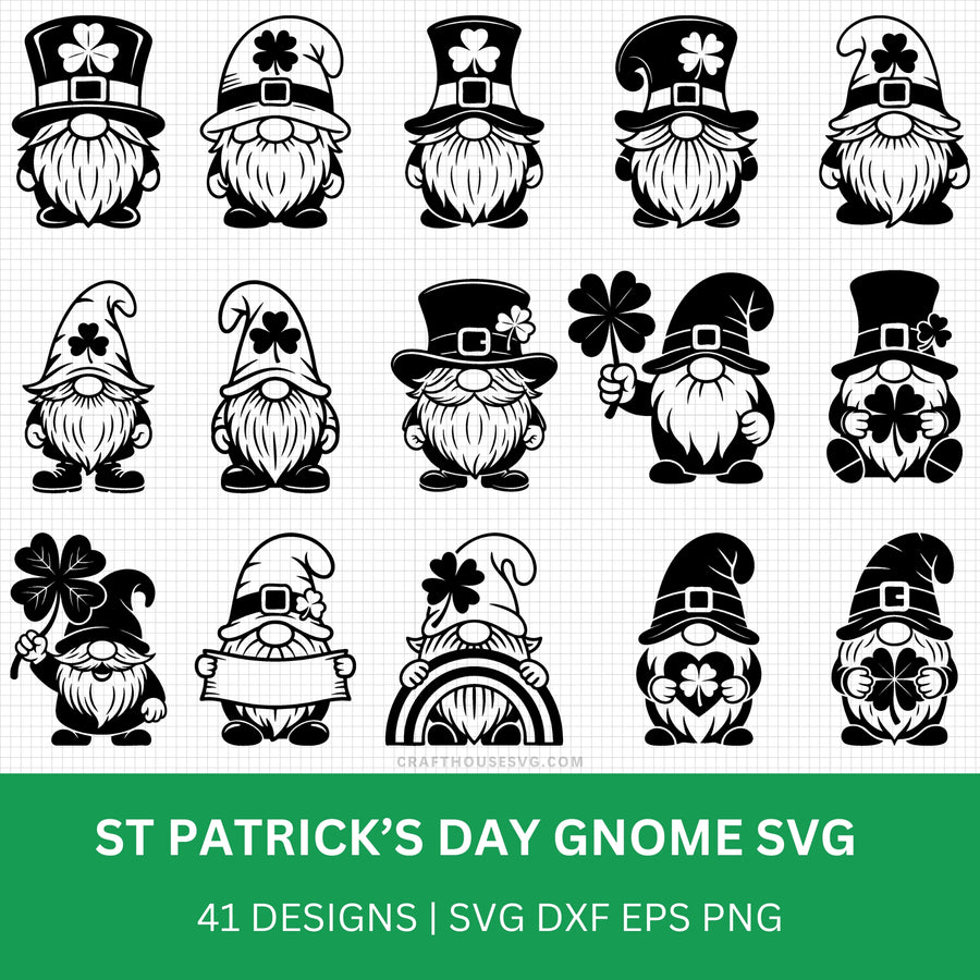 St. Patrick's Day Gnome SVG Bundle - Craft House SVG